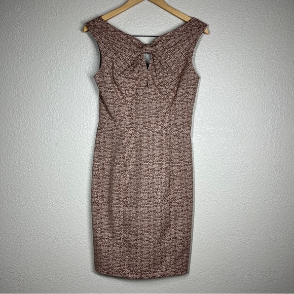 Black Halo Dresses & Skirts - Black Halo Mini Dress Off Shoulder Keyhole Bow Front Beige/Cream Women’s Size 6